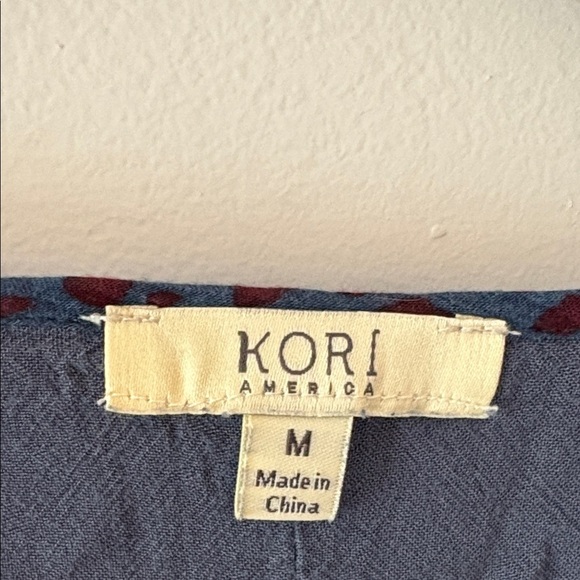 Kori Blue and Red Long Sleeve Dress Size M - Picture 2 of 9